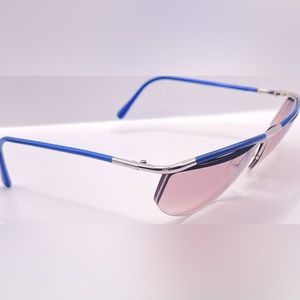Vintage Logo Paris Blue Silver Oval Sunglasses Frames Only